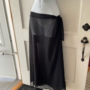 Black sheer skirt swim cover  up